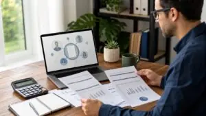 Persona comparando una propuesta de financiamiento colectivo